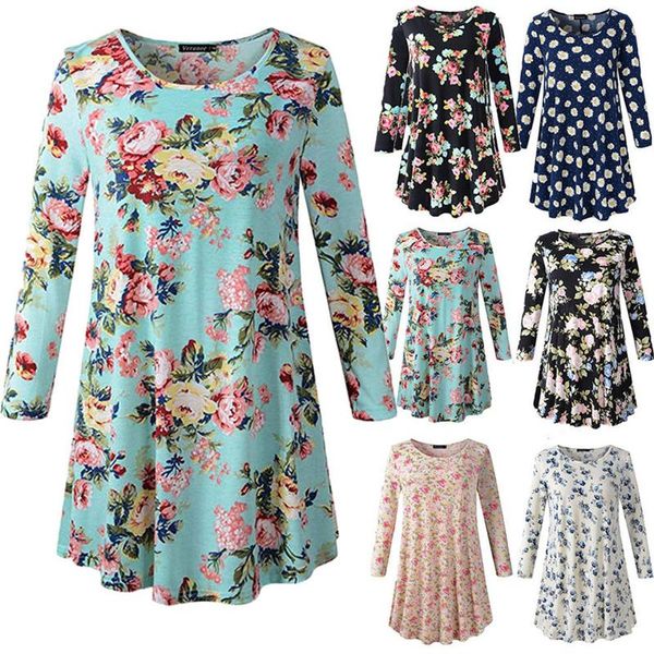 women's t-shirt women regulsr sleeve floral print long t shirt ladies casual o neck three color plus size -xxl, White
women's t-shirt women regulsr sleeve floral print long t shirt ladies casual o neck three color plus size -xxl, White