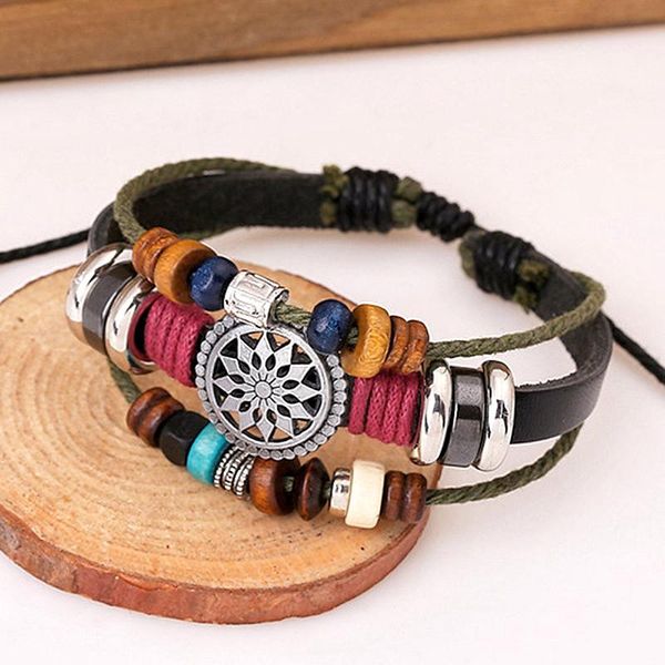 charm bracelets genuine leather punk bracelet mens multilayer braided rope for men women jewelry gifts, Golden;silver
charm bracelets genuine leather punk bracelet mens multilayer braided rope for men women jewelry gifts, Golden;silver