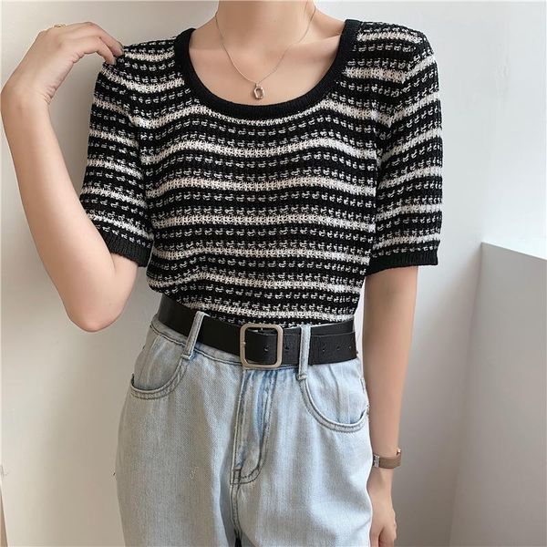women's blouses & shirts alien kitty 2021 summer sweet girls chic casual kintted all match femme office lady hollow out shirt short sol, White
women's blouses & shirts alien kitty 2021 summer sweet girls chic casual kintted all match femme office lady hollow out shirt short sol, White