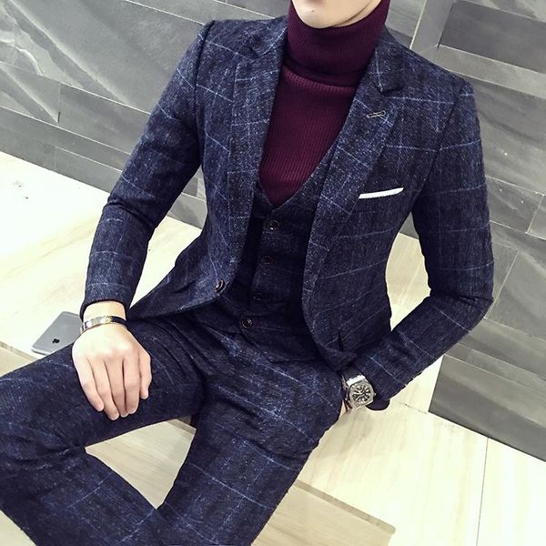 men's suits & blazers classic plaid luxury suit 2021 male business formal dress groom 3-piece jacket trousers pants vest, White;black
men's suits & blazers classic plaid luxury suit 2021 male business formal dress groom 3-piece jacket trousers pants vest, White;black