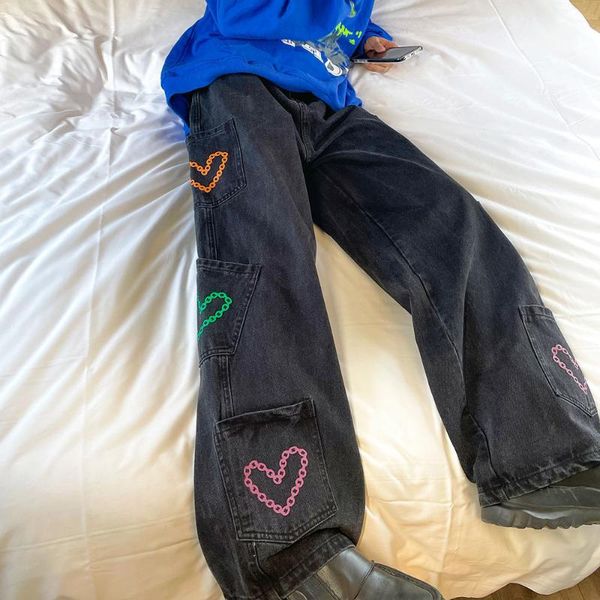 women's jeans blackheart print fashion girls wide leg straight pants trousers female harajuku jean denim bagge cool autumn femme, Blue
women's jeans blackheart print fashion girls wide leg straight pants trousers female harajuku jean denim bagge cool autumn femme, Blue