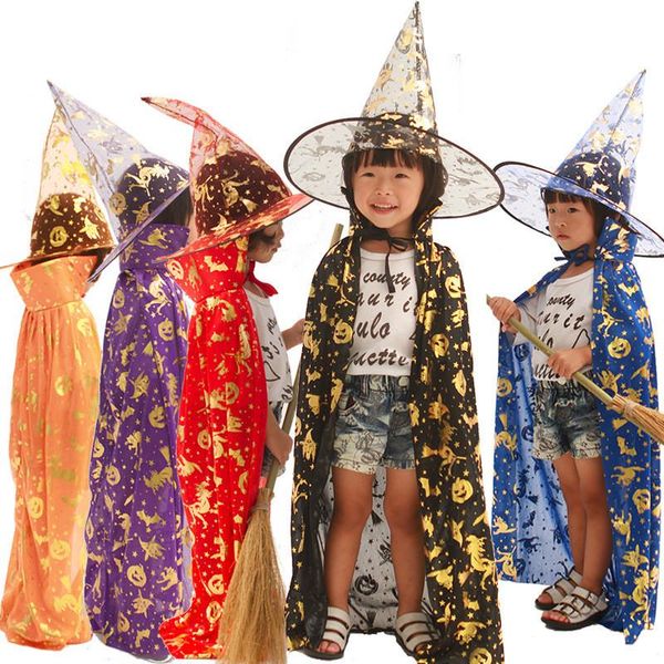 party hats halloween costume children cloak and hat dress suit set boys' girls' cosplay gold-plated grim reaper witch wizard
party hats halloween costume children cloak and hat dress suit set boys' girls' cosplay gold-plated grim reaper witch wizard