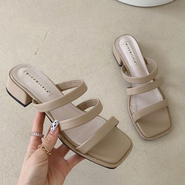 women sandals shoes female square heel fashion ladies slippers flip flop outdoor slides woman high heels, Black 
women sandals shoes female square heel fashion ladies slippers flip flop outdoor slides woman high heels, Black