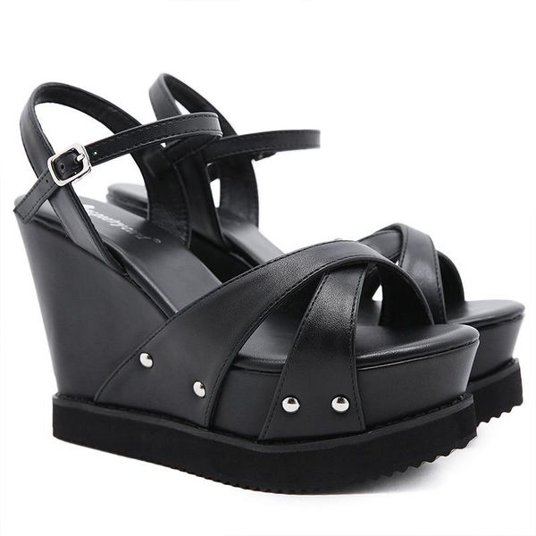 sandals wedges stylish party dress shoes fashion platform punk women open toe, Black
sandals wedges stylish party dress shoes fashion platform punk women open toe, Black