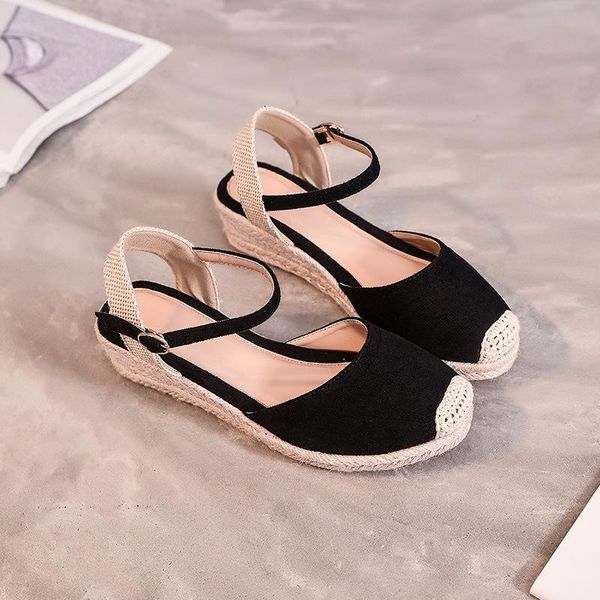 canvas summer shoes women sandals wedges heel sole mery janes causl 2021 female linen, Black
canvas summer shoes women sandals wedges heel sole mery janes causl 2021 female linen, Black