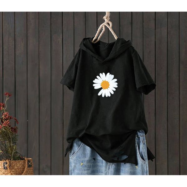 women t-shirt summer new fashion plus size short sleeve loose casual hooded tee shirt hole cotton femme print artistic 210422, White
women t-shirt summer new fashion plus size short sleeve loose casual hooded tee shirt hole cotton femme print artistic 210422, White