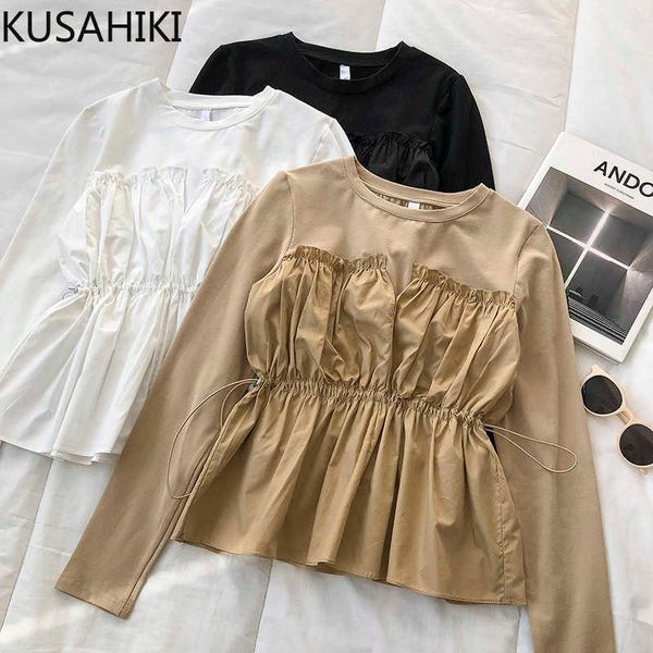 kusahiki spring women doll shirt korean patchwork drawstring slim waist blouse causal o-neck long sleeve blusas 6e248 210602, White
kusahiki spring women doll shirt korean patchwork drawstring slim waist blouse causal o-neck long sleeve blusas 6e248 210602, White