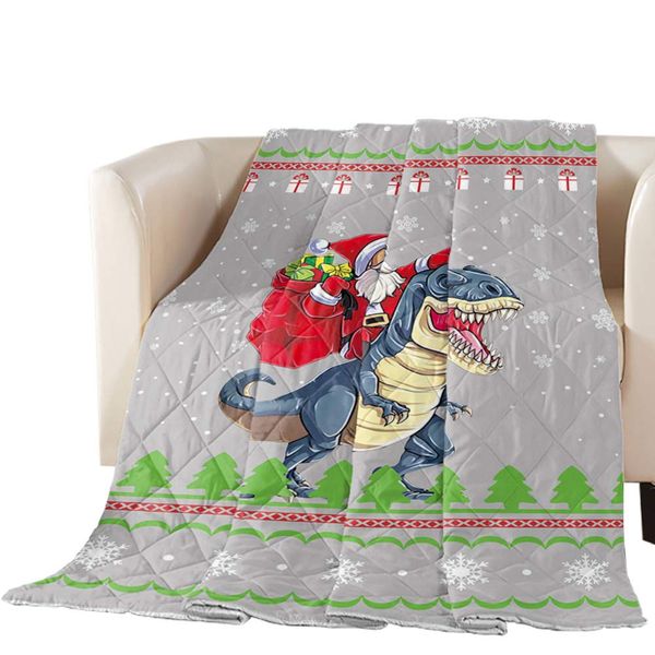Down Alternative Reversible Comforter Cotton Fill Quilted Throw Blanket Dinosaur and Santa Claus Lightweight Ultra Soft Bedding
Down Alternative Reversible Comforter Cotton Fill Quilted Throw Blanket Dinosaur and Santa Claus Lightweight Ultra Soft Bedding