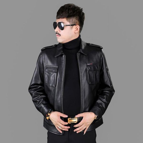 men's leather & faux first layer deerskin coat short lapel slim spring autumn winter fashion jacket, Black
men's leather & faux first layer deerskin coat short lapel slim spring autumn winter fashion jacket, Black