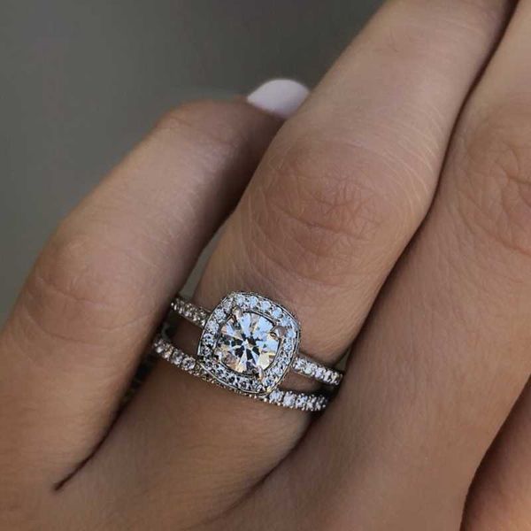 cluster rings fashion 925 sterling silver ring set fine jewelry inlay 2 simulated diamond engagement wedding finger for women, Golden;silver
cluster rings fashion 925 sterling silver ring set fine jewelry inlay 2 simulated diamond engagement wedding finger for women, Golden;silver