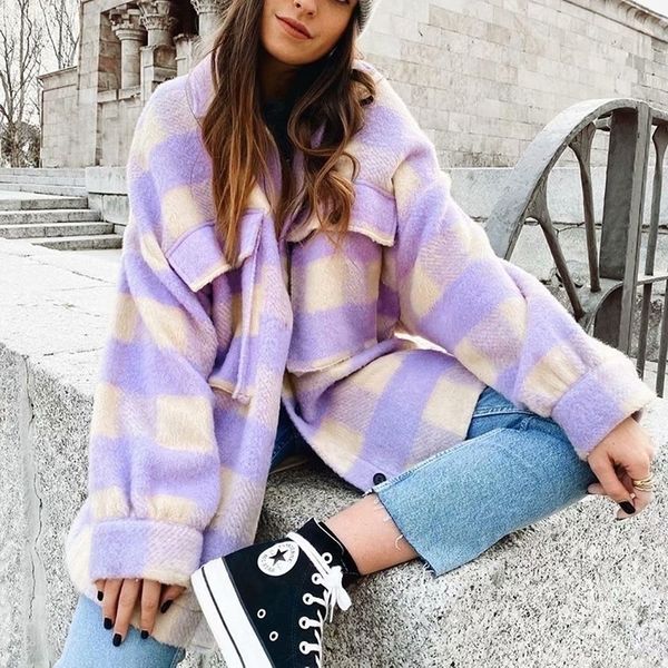 fashion women purple plaid woolen shirts 2021 elegant ladies oversize long shirt vintage female stylish thick blouses girls chic 210317, White
fashion women purple plaid woolen shirts 2021 elegant ladies oversize long shirt vintage female stylish thick blouses girls chic 210317, White