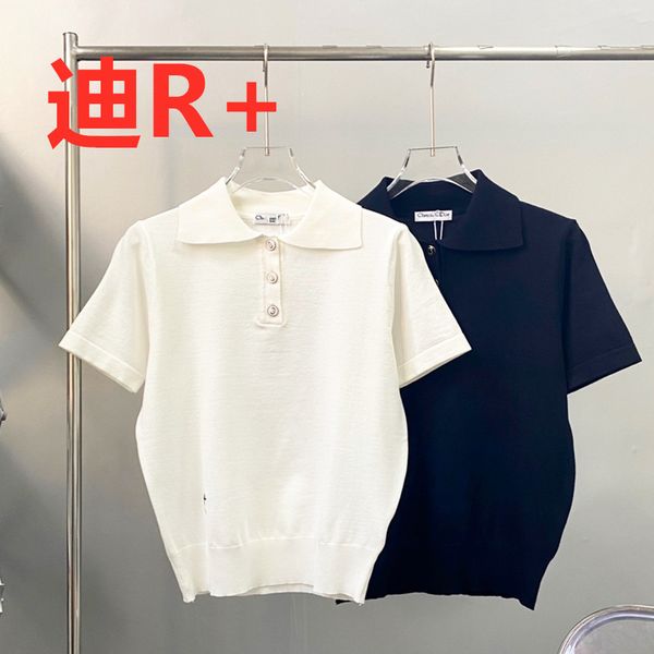 luxury design chaodi r + summer bee embroidered polo shirt cool and breathable short sleeve lapel knitted t-shirt for women, White
luxury design chaodi r + summer bee embroidered polo shirt cool and breathable short sleeve lapel knitted t-shirt for women, White