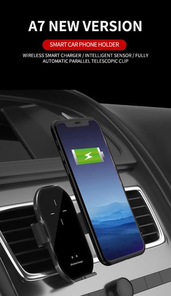 cell phone mounts & holders a7 10w wireless charger automatic clamping car mount holder for mobile infrared induction qi fast charging stand
cell phone mounts & holders a7 10w wireless charger automatic clamping car mount holder for mobile infrared induction qi fast charging stand