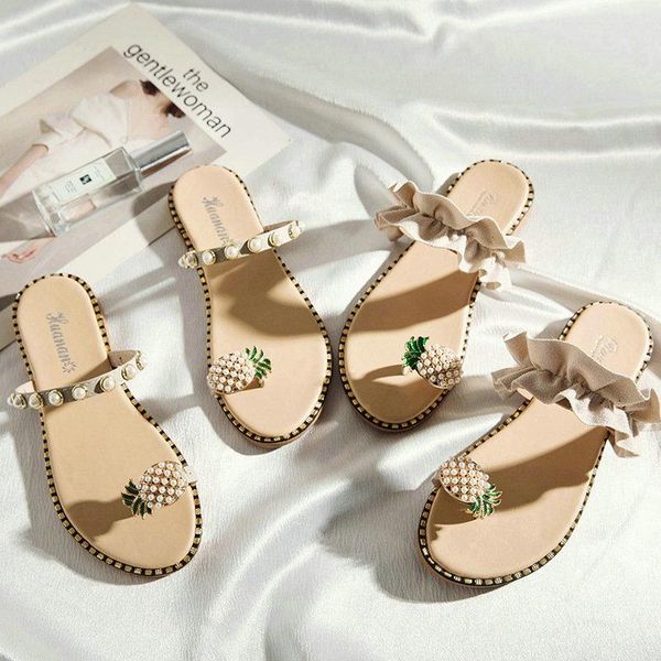 slippers summer style pineapple sandals and fashion student pearl women's shoes outer wear women, Black
slippers summer style pineapple sandals and fashion student pearl women's shoes outer wear women, Black