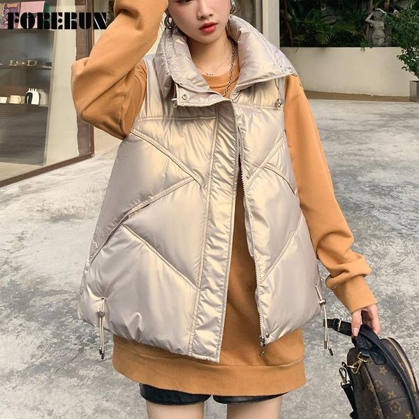 women's vests forerun veste sans manche femme solid oversized vest shiny waterproof cotton padded sleeveless jacket for women winter gi, Black;white
women's vests forerun veste sans manche femme solid oversized vest shiny waterproof cotton padded sleeveless jacket for women winter gi, Black;white