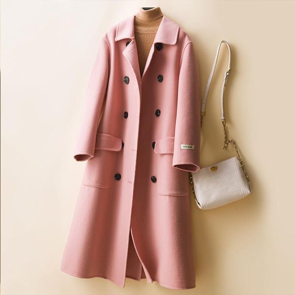 women's wool & blends beliarst autumn and winter style 100% pure double-sided cashmere coat long loose suit collar cardigan, Black
women's wool & blends beliarst autumn and winter style 100% pure double-sided cashmere coat long loose suit collar cardigan, Black