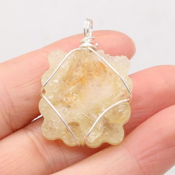charms natural semi-precious stone pendant citrine wound silver wire irregular square for making diy necklace accessories, Bronze;silver
charms natural semi-precious stone pendant citrine wound silver wire irregular square for making diy necklace accessories, Bronze;silver