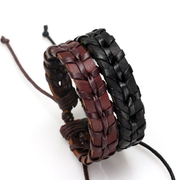 charm bracelets 2021 fashion jewelry vintage hand woven black brown leather bracelet cuff adjustable for women's pulseras mujer, Golden;silver
charm bracelets 2021 fashion jewelry vintage hand woven black brown leather bracelet cuff adjustable for women's pulseras mujer, Golden;silver