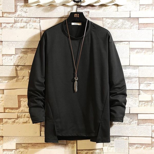 spring t-shirt men crew neck irregular split original hip hop clothing tees man solid long sleeve loose basic men's t-shirts, White;black
spring t-shirt men crew neck irregular split original hip hop clothing tees man solid long sleeve loose basic men's t-shirts, White;black