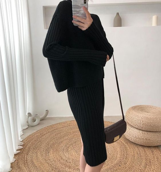two piece dress 2 sets women sweater vest winter female long sleeve vestido casual girls knitted suits ladies, White
two piece dress 2 sets women sweater vest winter female long sleeve vestido casual girls knitted suits ladies, White