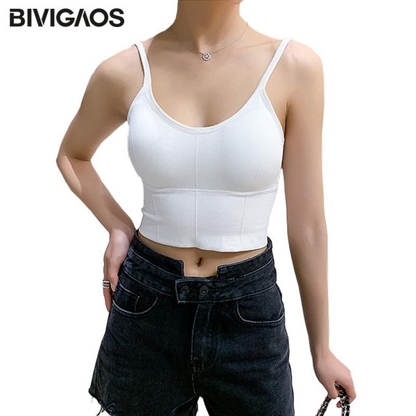 women's tanks & camis bivigaos u-shaped beautiful back crop women summer bottoming vest underwear tank with chest pad bustier, White
women's tanks & camis bivigaos u-shaped beautiful back crop women summer bottoming vest underwear tank with chest pad bustier, White