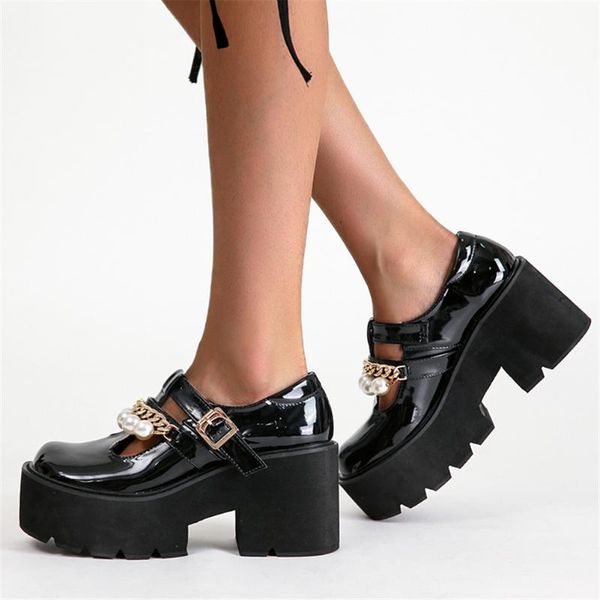 dress shoes female mary janes pumps platform chunky heels comfy walking sweet pearls chains beading summer gothic style women, Black
dress shoes female mary janes pumps platform chunky heels comfy walking sweet pearls chains beading summer gothic style women, Black