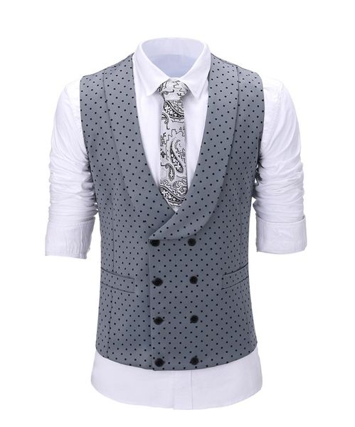 men's vests vest spotted lapel slim fit double breasted waistcoat tuxedos groomsmen for wedding 1 pieces, Black;white
men's vests vest spotted lapel slim fit double breasted waistcoat tuxedos groomsmen for wedding 1 pieces, Black;white