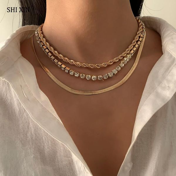 snake chain choker necklace for women punk multi layer rhinestone twisted set on neck jewelry fashion 2021 chokers, Golden;silver
snake chain choker necklace for women punk multi layer rhinestone twisted set on neck jewelry fashion 2021 chokers, Golden;silver