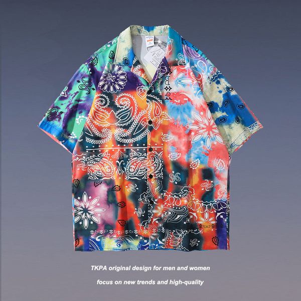 tkpa fashion hip hop cashew flower tie dye casual flower shirt men's street loose hawaiian short sleeve shirt, White;black
tkpa fashion hip hop cashew flower tie dye casual flower shirt men's street loose hawaiian short sleeve shirt, White;black