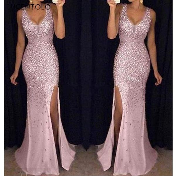party dress women 2021 summer fashion split sequins sheath sleeveless tank empire v-neck long lugentolo casual dresses, Black;gray
party dress women 2021 summer fashion split sequins sheath sleeveless tank empire v-neck long lugentolo casual dresses, Black;gray