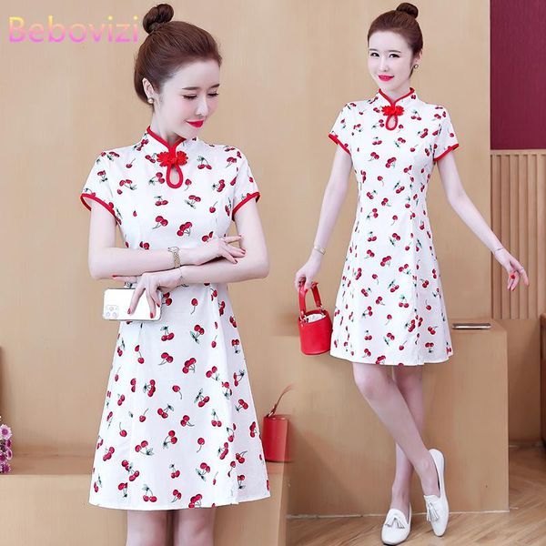 plus size -4xl 2021 new summer white print short sleeve qipao for women chinese modern cheongsam party casual traditional dress, Red
plus size -4xl 2021 new summer white print short sleeve qipao for women chinese modern cheongsam party casual traditional dress, Red