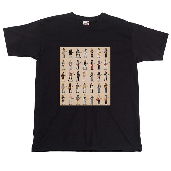 great guitarists t shirt music guitar tshirt rock legends characatures t, White;black
great guitarists t shirt music guitar tshirt rock legends characatures t, White;black