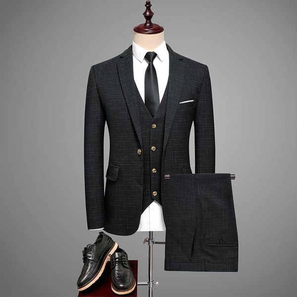 stylish men's business casual suit jacket and pants with vest black gray navy blue slim fit men wedding suits asian size s - 4xl & blaz, White;black
stylish men's business casual suit jacket and pants with vest black gray navy blue slim fit men wedding suits asian size s - 4xl & blaz, White;black