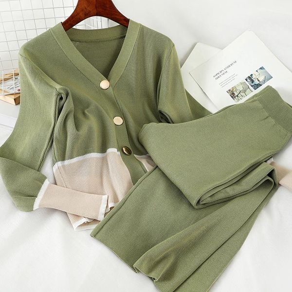 women's two piece pants casual autumn fashion all-match knitted sets contrast sweaters long sleeve v neck cardigan coat knitting wide l, White
women's two piece pants casual autumn fashion all-match knitted sets contrast sweaters long sleeve v neck cardigan coat knitting wide l, White