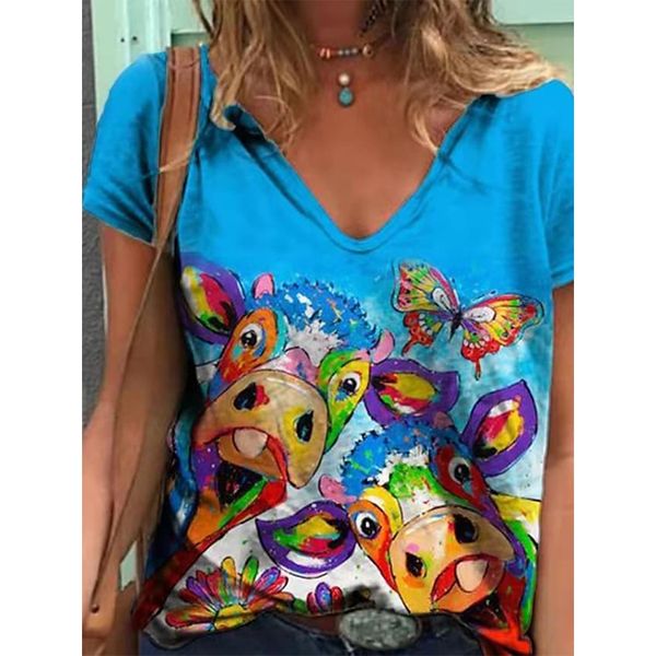 women's 3d animal print polyester t-shirt oversized loose short sleeve v-neck t-shirt casual streetwear summer basic t-shirt 5xl, White
women's 3d animal print polyester t-shirt oversized loose short sleeve v-neck t-shirt casual streetwear summer basic t-shirt 5xl, White