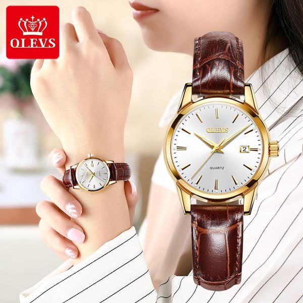 olevs brand quartz women watches waterproof leather strap fashion women watch date clockg, Slivery;brown
olevs brand quartz women watches waterproof leather strap fashion women watch date clockg, Slivery;brown