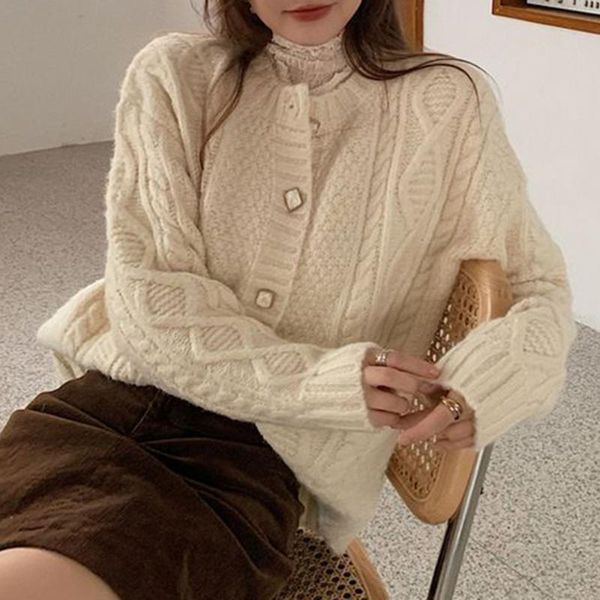 women's sweaters women knitted sweater cardigan 2021 ladies sweet loose solid color elegant button thin patchwork fall winter female j, White;black
women's sweaters women knitted sweater cardigan 2021 ladies sweet loose solid color elegant button thin patchwork fall winter female j, White;black