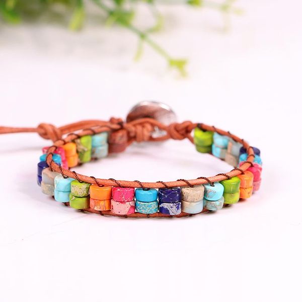 charm bracelets chakra bracelet imperial stone beaded handmade leather yoga healing jewelry gifts, Golden;silver 
charm bracelets chakra bracelet imperial stone beaded handmade leather yoga healing jewelry gifts, Golden;silver