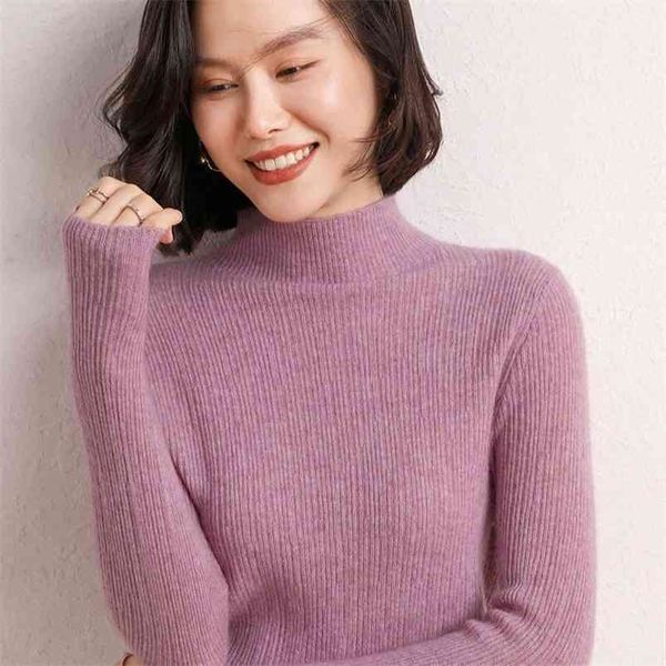 spring and autumn half high neck fashion women's bottoming sweater knitted wool casual 210427, White;black
spring and autumn half high neck fashion women's bottoming sweater knitted wool casual 210427, White;black
