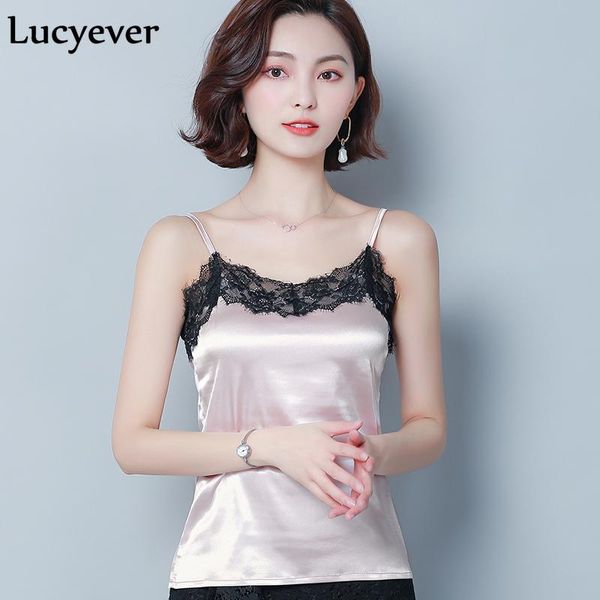 women's tanks & camis lucyever black lace women fashion summer loose silk basic female korean casual plus size vest, White
women's tanks & camis lucyever black lace women fashion summer loose silk basic female korean casual plus size vest, White