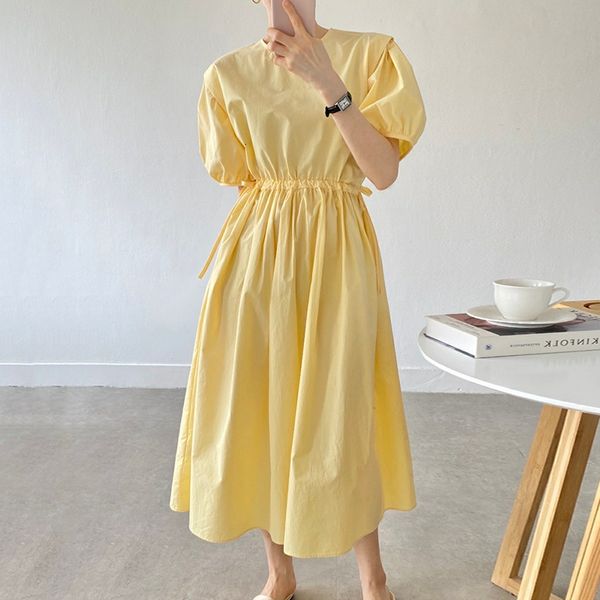 casual dresses korean chic summer simple round neck sweet side ruffle lace up sleeve over the knee long bnb7, Black;gray
casual dresses korean chic summer simple round neck sweet side ruffle lace up sleeve over the knee long bnb7, Black;gray
