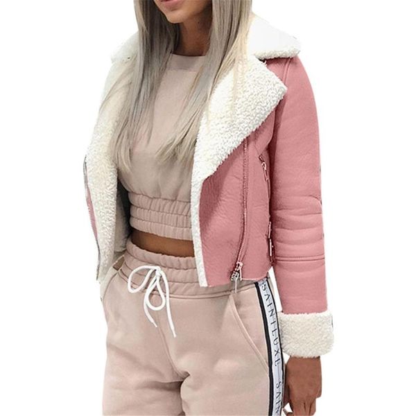 women's jackets faux lamb wool women lapel suede leather buckle jacket cool motorcycle coat winter autumn outwear chaqueta mujer, Black;brown
women's jackets faux lamb wool women lapel suede leather buckle jacket cool motorcycle coat winter autumn outwear chaqueta mujer, Black;brown
