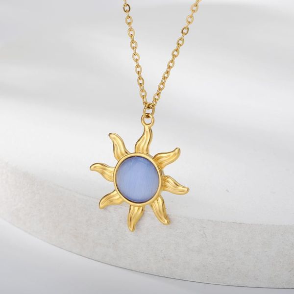 pendant necklaces opal stainless steel sun necklace for women vintage gold chain choker 2021 fashion trend aesthetic jewelry, Silver
pendant necklaces opal stainless steel sun necklace for women vintage gold chain choker 2021 fashion trend aesthetic jewelry, Silver