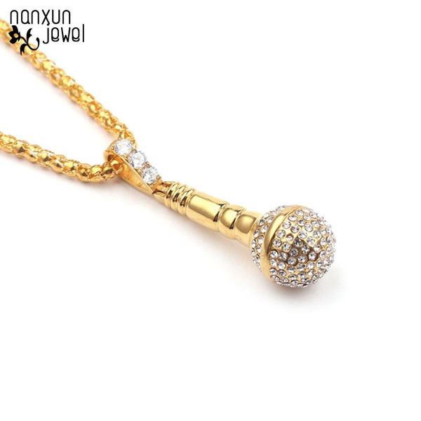 pendant necklaces men crystal microphone drop necklace zirconia choker gold color chain punk hip hop jewelry femme bijoux, Silver
pendant necklaces men crystal microphone drop necklace zirconia choker gold color chain punk hip hop jewelry femme bijoux, Silver