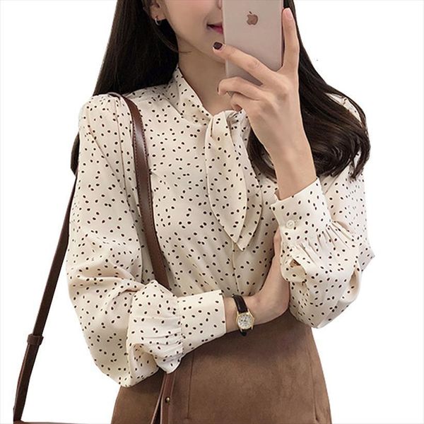 polka dot button black women shirt vintage autumn vogue female long sleeve bow femme, White
polka dot button black women shirt vintage autumn vogue female long sleeve bow femme, White