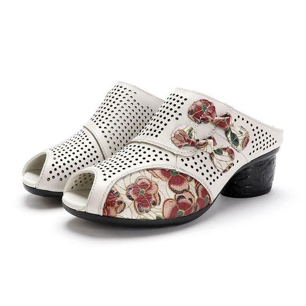 genuine leather slides women summer casual shoes flower slippers thick heel 2021 lady high hallow for, Black
genuine leather slides women summer casual shoes flower slippers thick heel 2021 lady high hallow for, Black