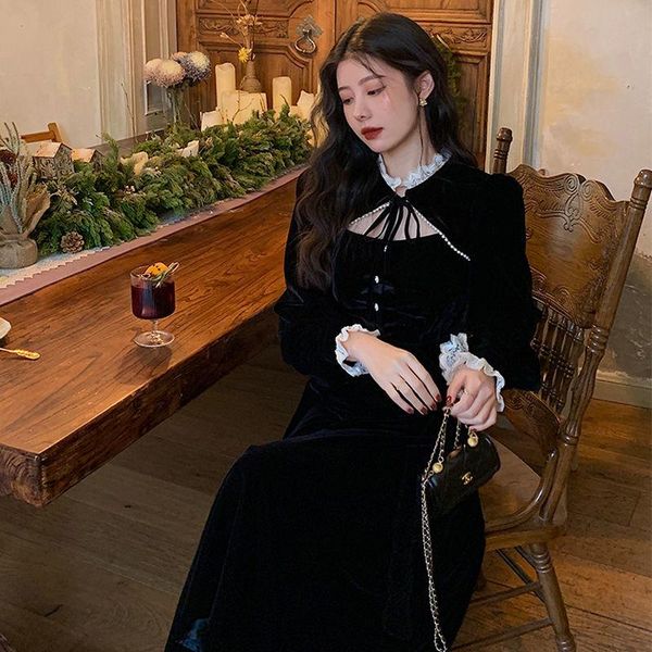 casual dresses autumn goth lolita dress women elegant retro patchwork hepburn party midi female french high street korean designer, Black;gray
casual dresses autumn goth lolita dress women elegant retro patchwork hepburn party midi female french high street korean designer, Black;gray