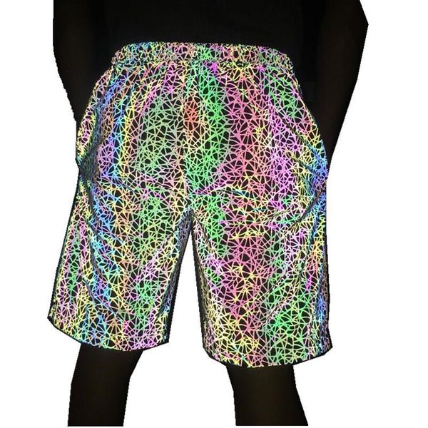 men's and women's random print reflective color pants large leisure sports shorts, White;black
men's and women's random print reflective color pants large leisure sports shorts, White;black
