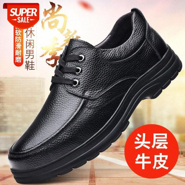 men's leather shoes thick-soled layer cowhide big head trend round toe wide-foot formal wear business casual #g49q, Black
men's leather shoes thick-soled layer cowhide big head trend round toe wide-foot formal wear business casual #g49q, Black