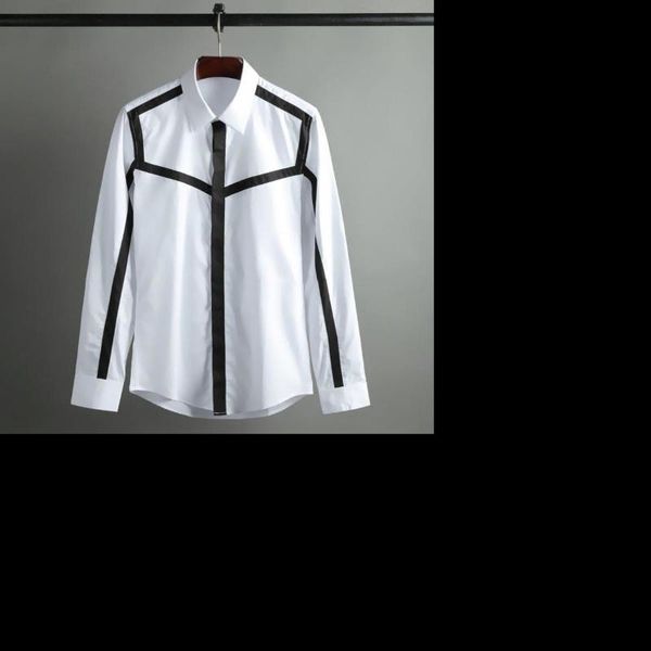 men's casual shirts 100% cotton mens luxury long sleeve stripe splicing dress fashion slim fit man 4xl, White;black
men's casual shirts 100% cotton mens luxury long sleeve stripe splicing dress fashion slim fit man 4xl, White;black